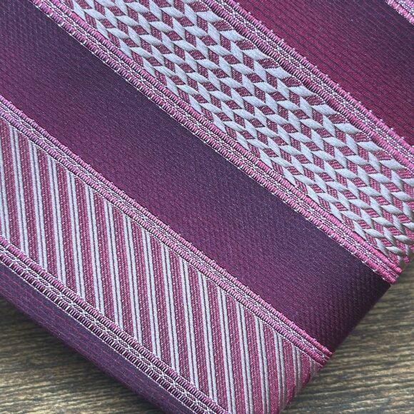 STACY ADAMS Tie Mens 100% Microfiber Necktie Designer STRIPED Red - Picture 2 of 7